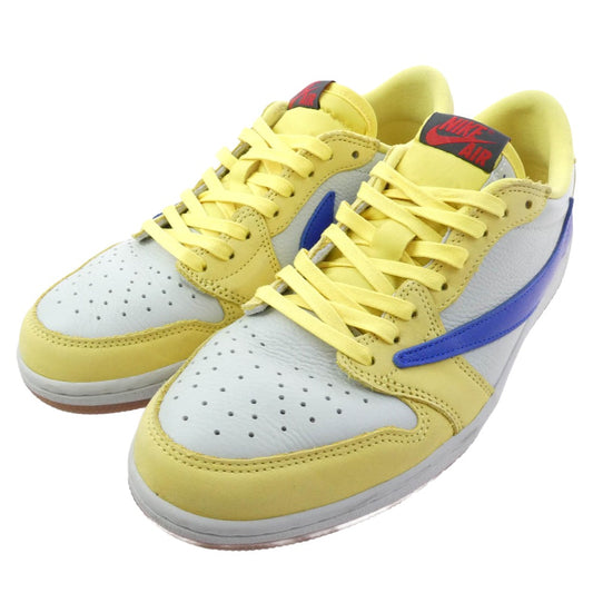 NIKE ナイキ DZ4137-700 【フェイクバスターズ鑑定済】×Travis Scott Air Jordan 1 Low Canary トラヴィススコット ウィメンズ エアジョーダン 1 レトロ ロー OG カナリー ローカット スニーカー ホワイト系 イエロー系 27cm【中古】