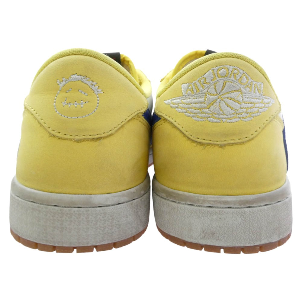 NIKE ナイキ DZ4137-700 【フェイクバスターズ鑑定済】×Travis Scott Air Jordan 1 Low Canary トラヴィススコット ウィメンズ エアジョーダン 1 レトロ ロー OG カナリー ローカット スニーカー ホワイト系 イエロー系 27cm【中古】