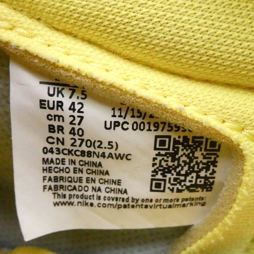 NIKE ナイキ DZ4137-700 【フェイクバスターズ鑑定済】×Travis Scott Air Jordan 1 Low Canary トラヴィススコット ウィメンズ エアジョーダン 1 レトロ ロー OG カナリー ローカット スニーカー ホワイト系 イエロー系 27cm【中古】