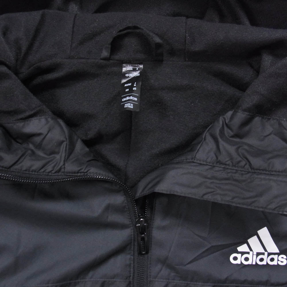 adidas アディダス JG8530 マストハブ スモールロゴ レギュラーフィット フード付き ジャケット ウィンドブレーカー ブラック系 M【中古】