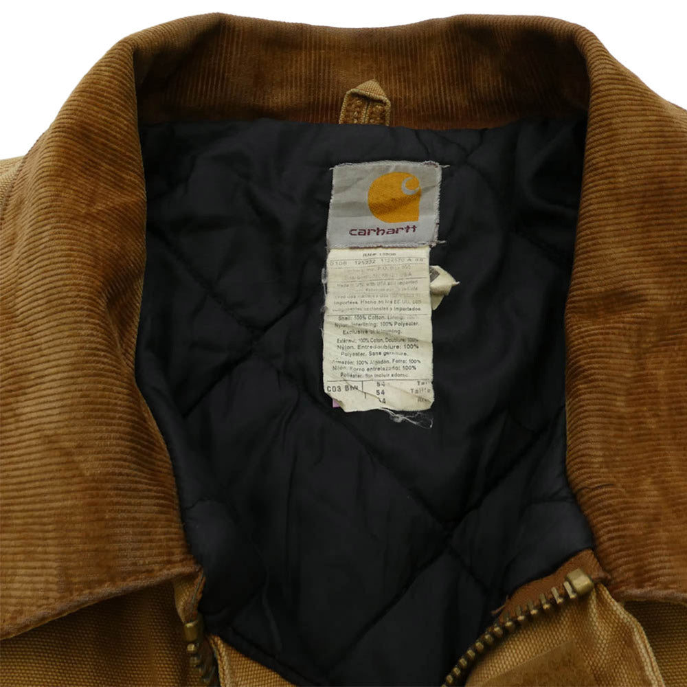Carhartt カーハート USA製 ダック地 トラディショナル コート ワークジャケット 裏地キルティング ブラウン系 54【中古】
