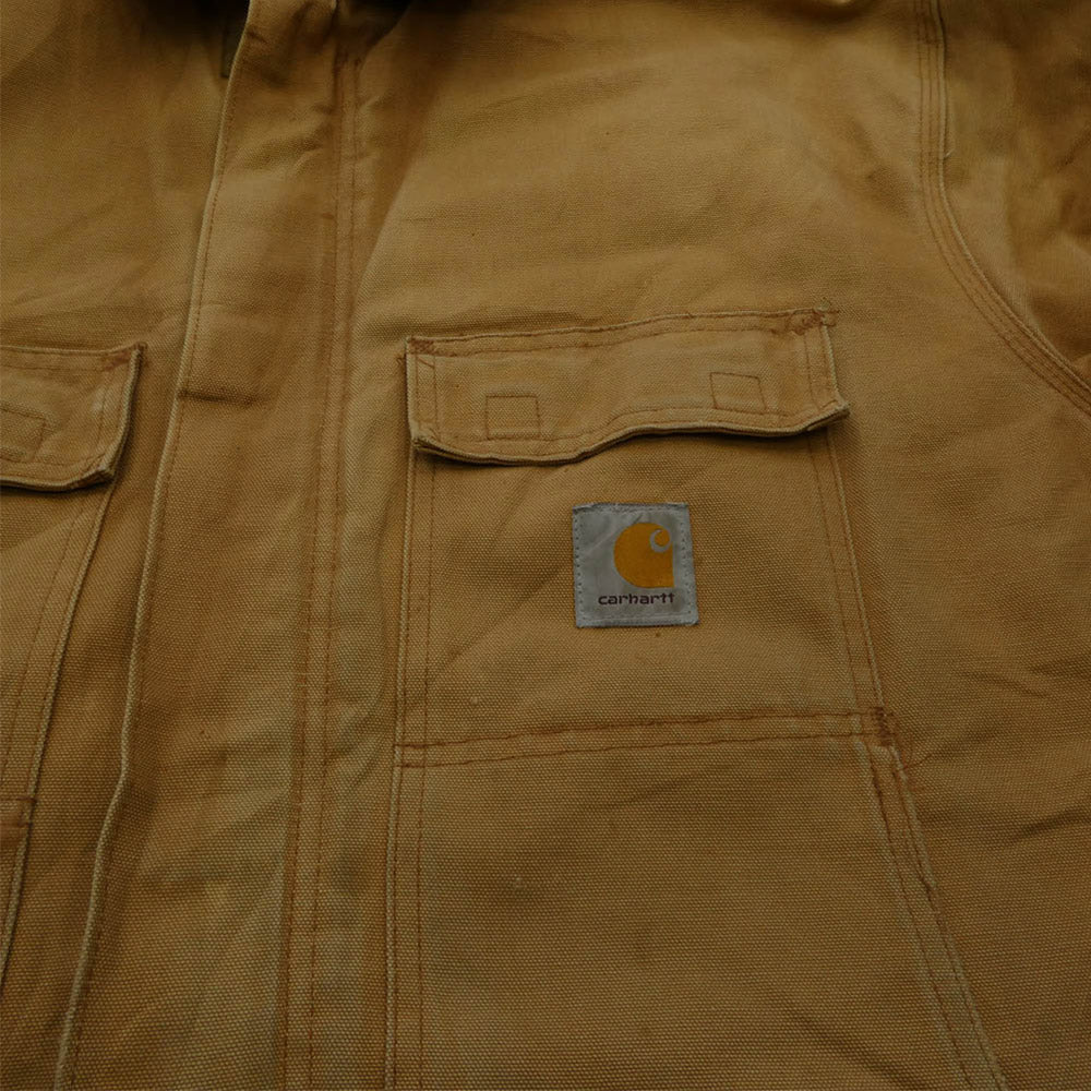 Carhartt カーハート USA製 ダック地 トラディショナル コート ワークジャケット 裏地キルティング ブラウン系 54【中古】