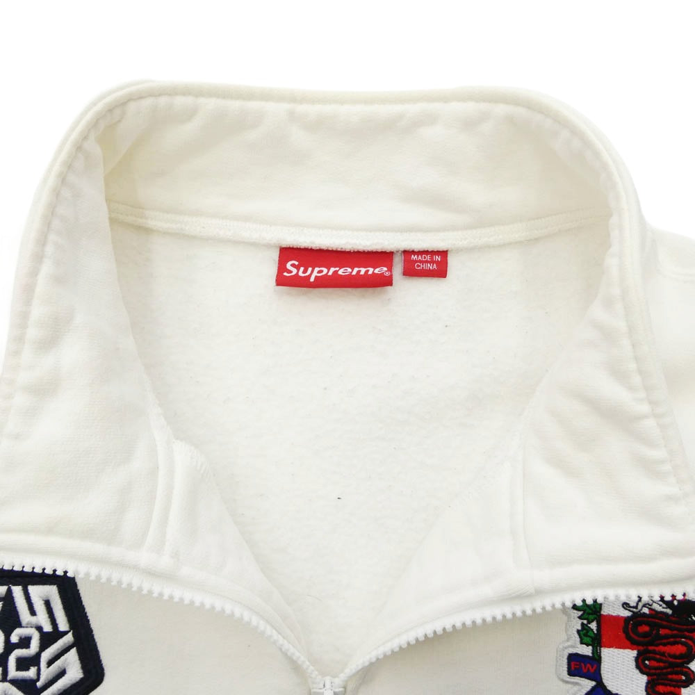 Supreme シュプリーム 22AW Milano Half Zip Pullover ロゴワッペン ハーフジップ プルオーバースウェット ホワイト系 XXL【中古】