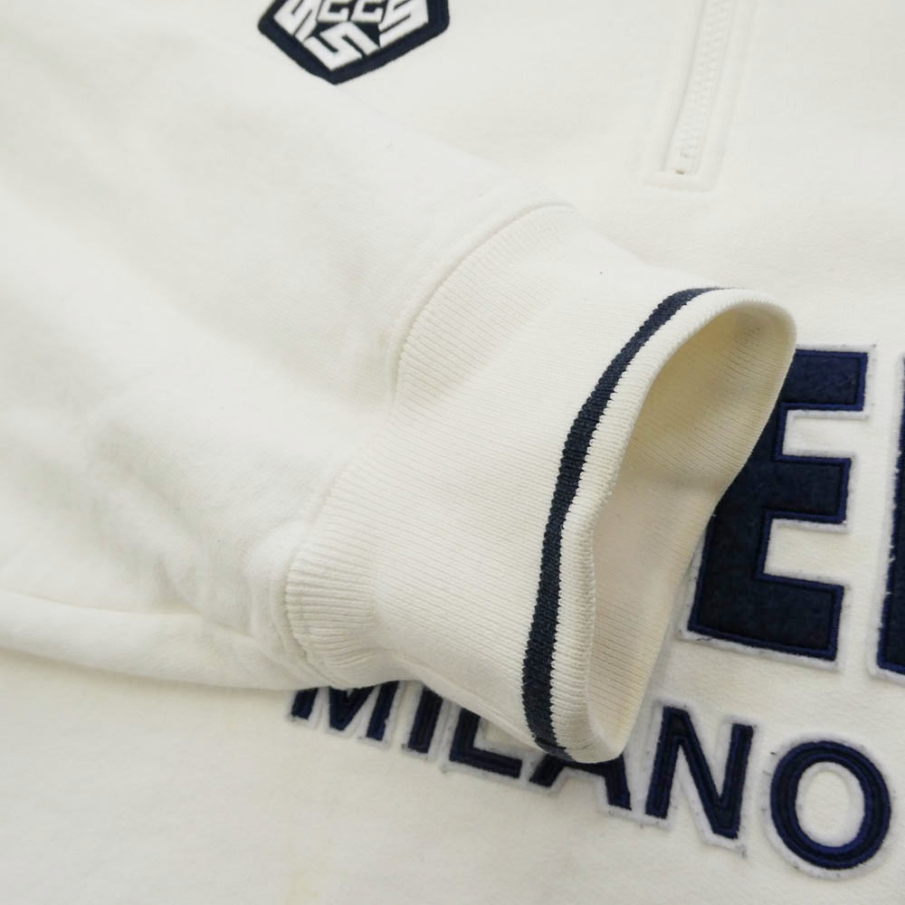 Supreme シュプリーム 22AW Milano Half Zip Pullover ロゴワッペン ハーフジップ プルオーバースウェット ホワイト系 XXL【中古】