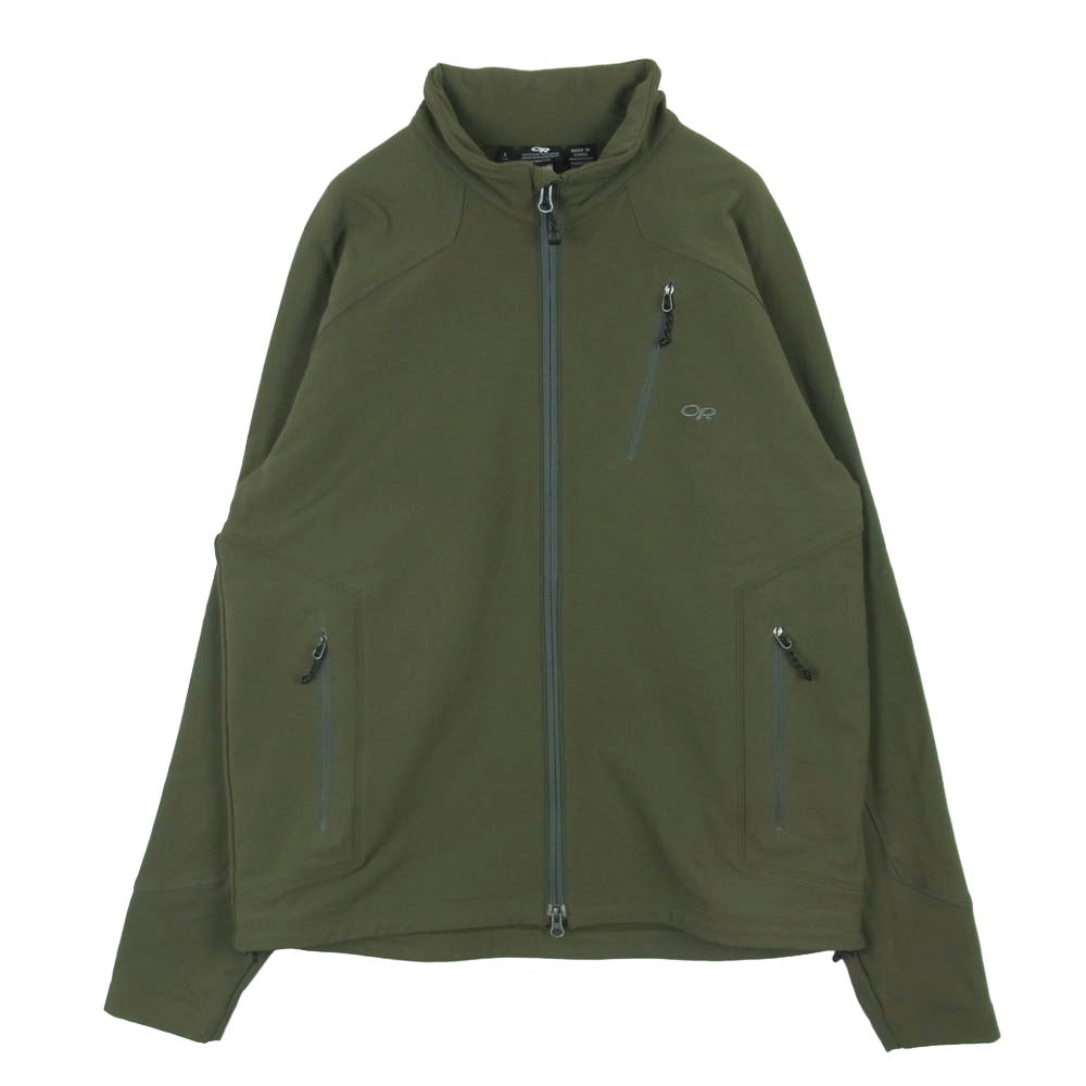アウトドアリサーチ ソフトシェル ジャケット 中国製 グリーン系 L【中古】