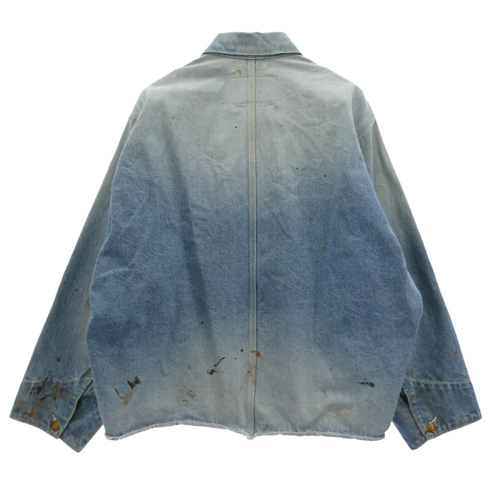 doublet ダブレット 24AW 24AW47BL204 CUT OFF DENIM COVERALL カットオフ デニム ペンキ加工 カバーオール インディゴブルー系 M【中古】