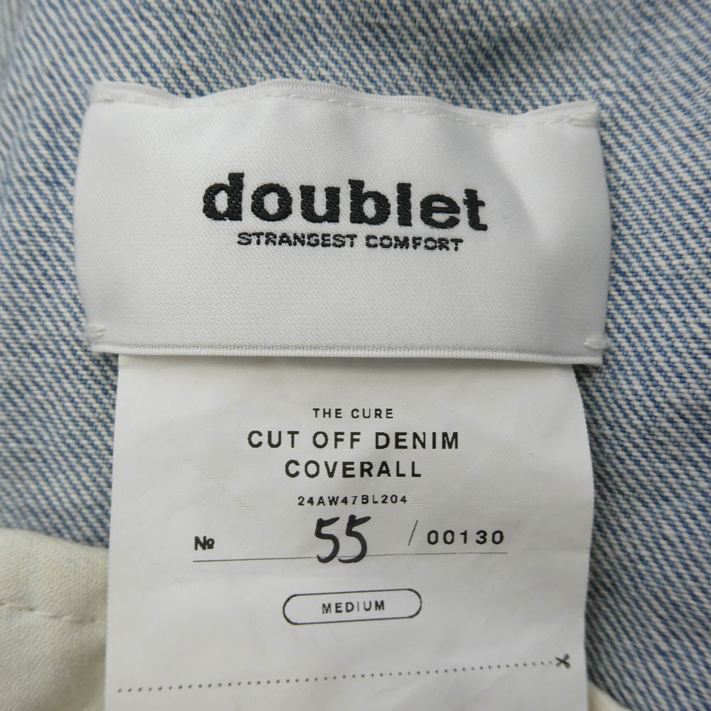 doublet ダブレット 24AW 24AW47BL204 CUT OFF DENIM COVERALL カットオフ デニム ペンキ加工 カバーオール インディゴブルー系 M【中古】