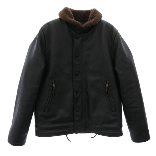 KADOYA カドヤ HEAD FACTORY ヘッドファクトリー N-1 ボアライナー付 ムートン レザー カーコート ダークブラウン系 5L【中古】