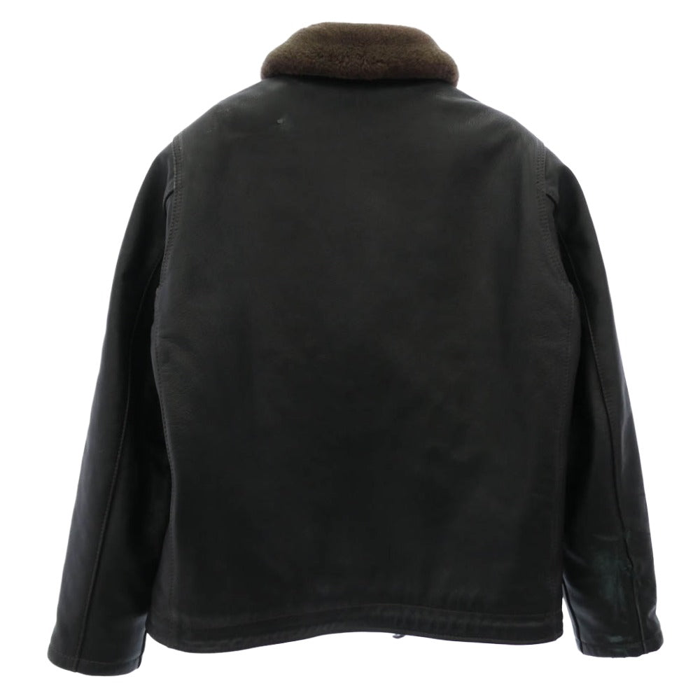 KADOYA カドヤ HEAD FACTORY ヘッドファクトリー N-1 ボアライナー付 ムートン レザー カーコート ダークブラウン系 5L【中古】