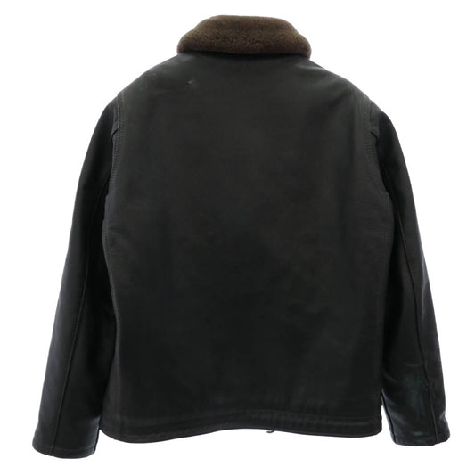 KADOYA カドヤ HEAD FACTORY ヘッドファクトリー N-1 ボアライナー付 ムートン レザー カーコート ダークブラウン系 5L【中古】