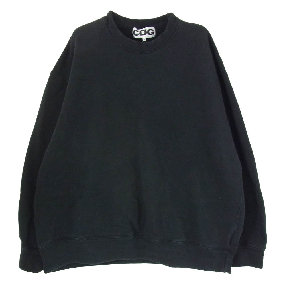 COMME des GARCONS コムデギャルソン AD2024 SZ-T055 CDG シーディージー LOGO OVERSIZED SWEATSHIRT バックロゴプリント オーバーサイズ スウェット ブラック系 M【中古】