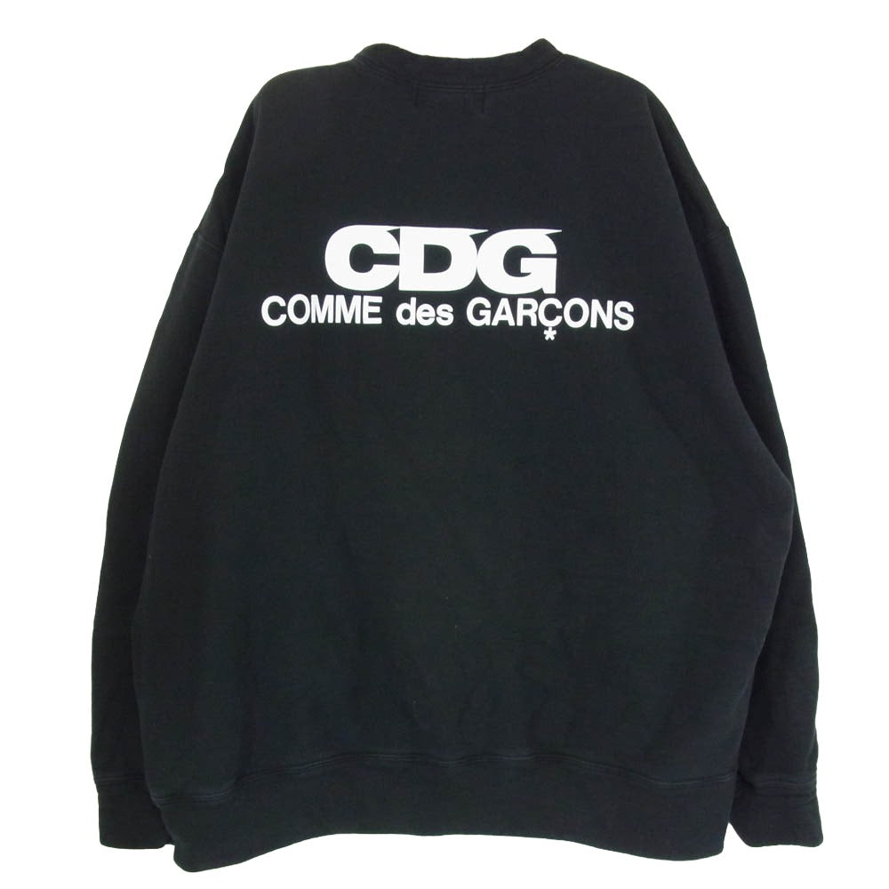 COMME des GARCONS コムデギャルソン AD2024 SZ-T055 CDG シーディージー LOGO OVERSIZED SWEATSHIRT バックロゴプリント オーバーサイズ スウェット ブラック系 M【中古】