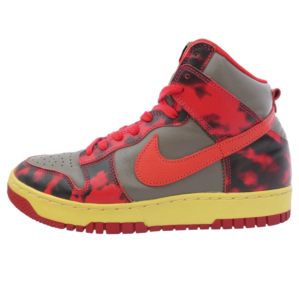 NIKE ナイキ DD9404-600 Dunk High Red Acid Wash ダンクハイ レッド アシッドウォッシュ スニーカー グレー系 レッド系 26cm【中古】