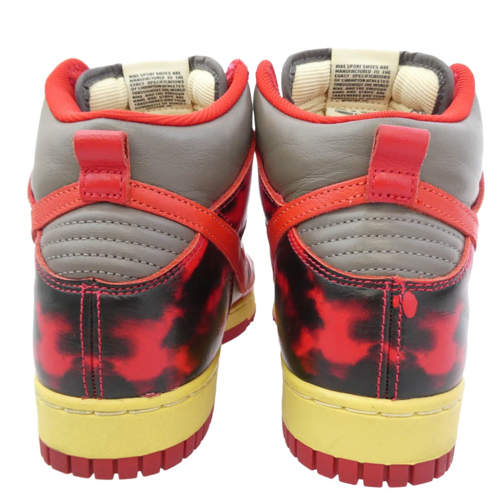 NIKE ナイキ DD9404-600 Dunk High Red Acid Wash ダンクハイ レッド アシッドウォッシュ スニーカー グレー系 レッド系 26cm【中古】