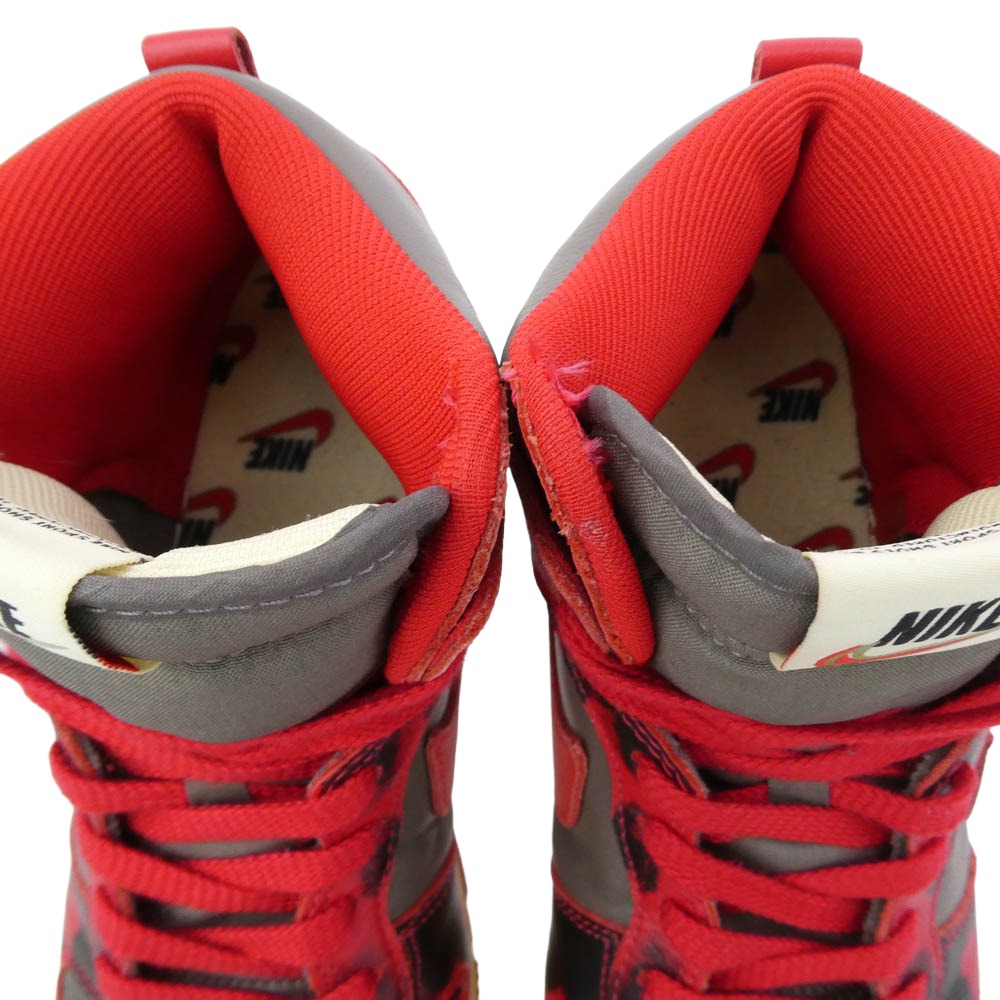 NIKE ナイキ DD9404-600 Dunk High Red Acid Wash ダンクハイ レッド アシッドウォッシュ スニーカー グレー系 レッド系 26cm【中古】