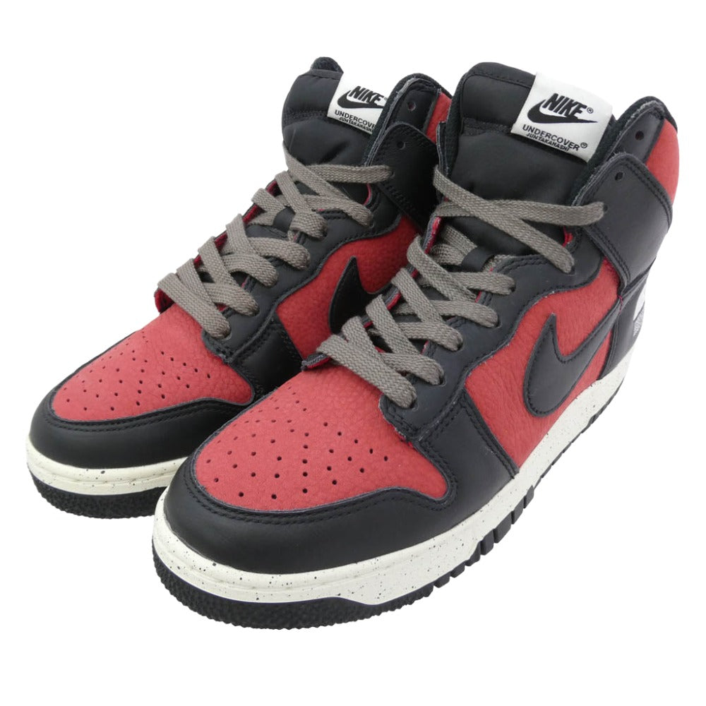 NIKE ナイキ UNDERCOVER アンダーカバー DD9401-600 UNDERCOVER Dunk High UBA アンダーカバー ダンクハイ スニーカー ブラック系 レッド系 ホワイト系 25.5cm【美品】【中古】
