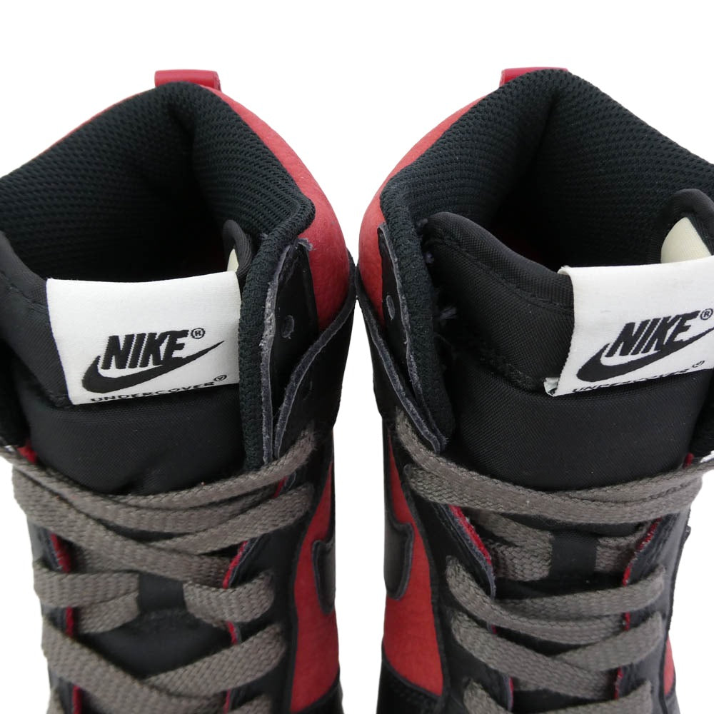 NIKE ナイキ UNDERCOVER アンダーカバー DD9401-600 UNDERCOVER Dunk High UBA アンダーカバー ダンクハイ スニーカー ブラック系 レッド系 ホワイト系 25.5cm【美品】【中古】