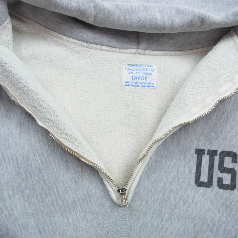 WAREHOUSE ウエアハウス lot486 USAFA ハーフジップ パーカー フーディー グレー系 L【中古】