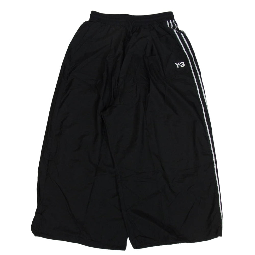 Y-3 Yohji Yamamoto ワイスリー ヨウジヤマモト 26ss KF1192 RAW EDGE 3 STRIPES WIDE PANTS 3ストライプ ワイドパンツ ブラック系 S【極上美品】【中古】