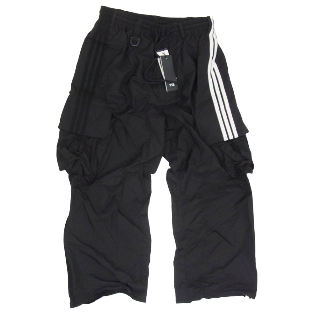 Y-3 Yohji Yamamoto ワイスリー ヨウジヤマモト 26SS KF1087 NYLON WIRED 3 STRIPES CARGO PANTS 3ストライプ カーゴパンツ ブラック系 S【極上美品】【中古】