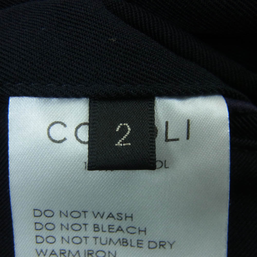 COMOLI コモリ 21SS T01-03027 ウール ギャバ 6P カーゴ パンツ 日本製 ダークネイビー系 2【中古】