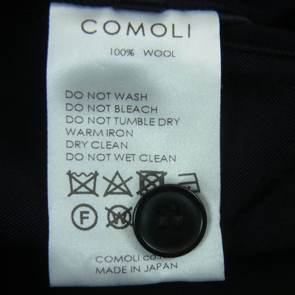 COMOLI コモリ 21SS T01-03027 ウール ギャバ 6P カーゴ パンツ 日本製 ダークネイビー系 2【中古】