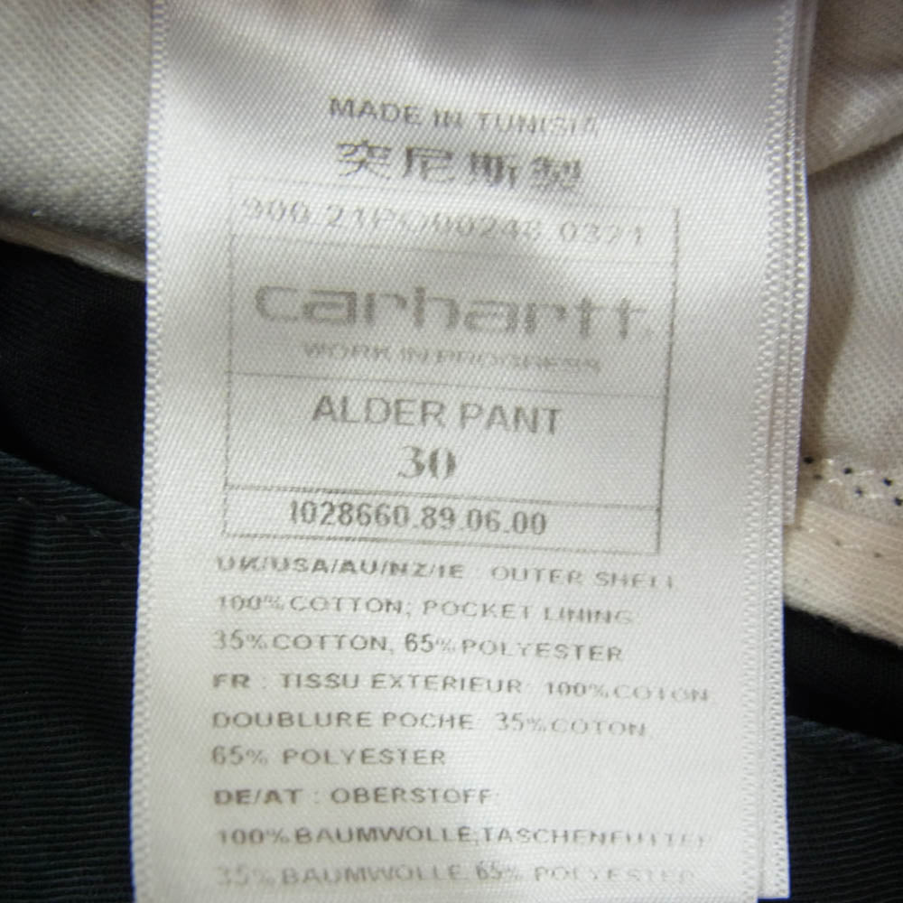 Carhartt カーハート ALDER PANT アルダー ワークパンツ ブラック系 30【中古】