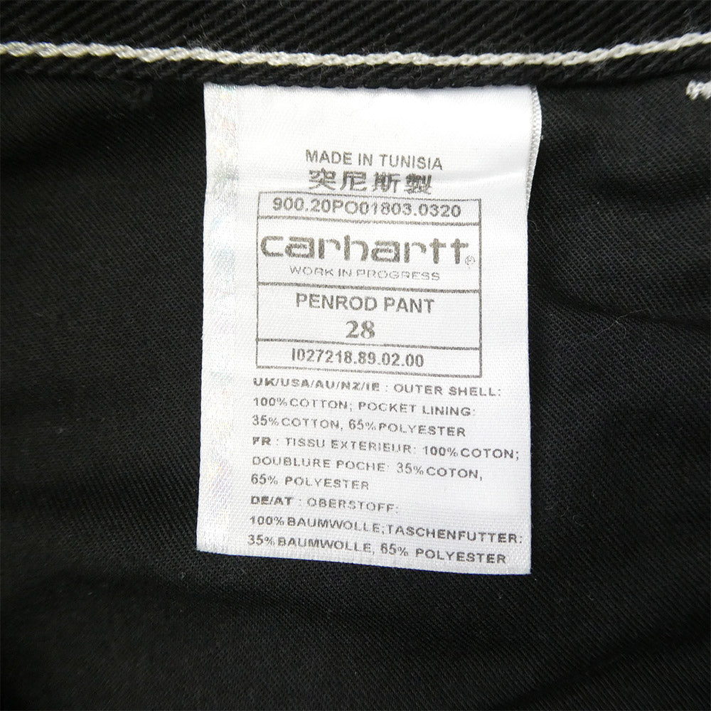 Carhartt カーハート PENROD PANT ペンロッド デニムパンツ ブラック系 28【中古】