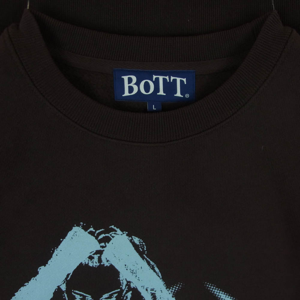 BOTT ボット APPLE BUTTER STORE Crew Neck アップルバターストア クルーネック スウェット ブラウン系 L【中古】