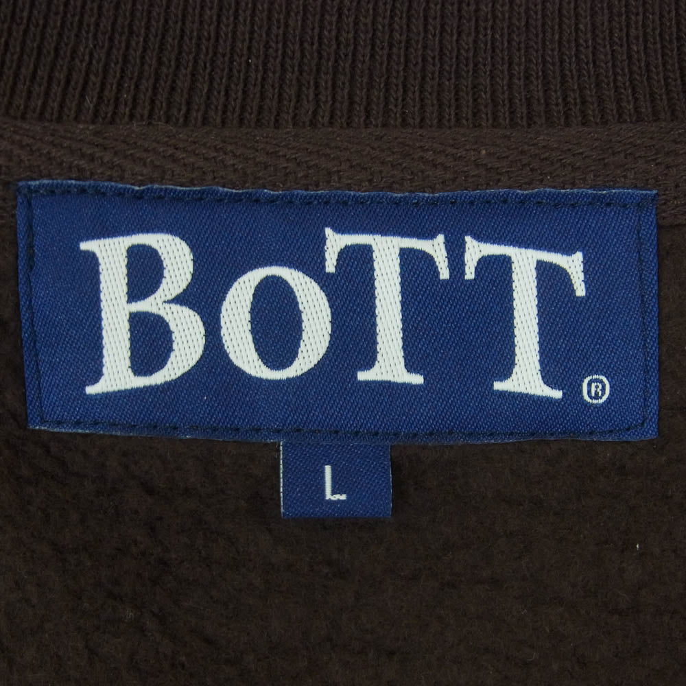 BOTT ボット APPLE BUTTER STORE Crew Neck アップルバターストア クルーネック スウェット ブラウン系 L【中古】