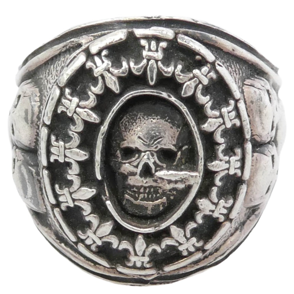 メキシカンジュエリー Miguel Areola ミゲル・アレオラ シルバー925 フレアモチーフ スカル リング シルバー系 23.5号【中古】