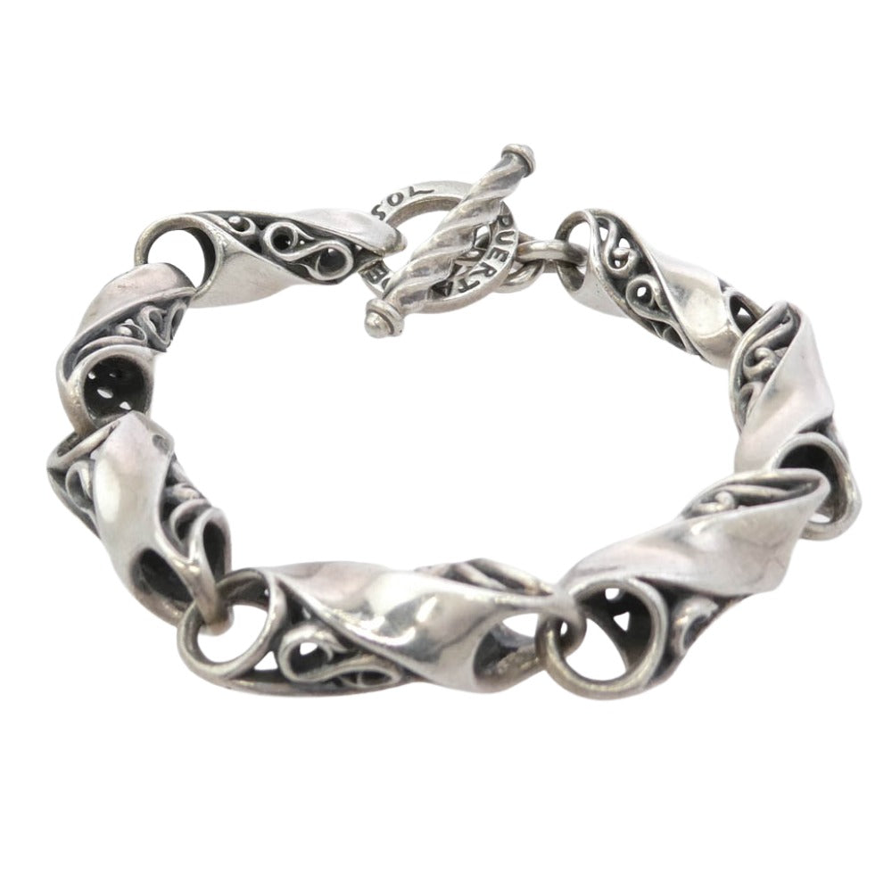 PUERTA DEL SOL プエルタデルソル シルバー950 唐草 ツイスト 7リンク Tバー ブレスレット シルバー系【中古】