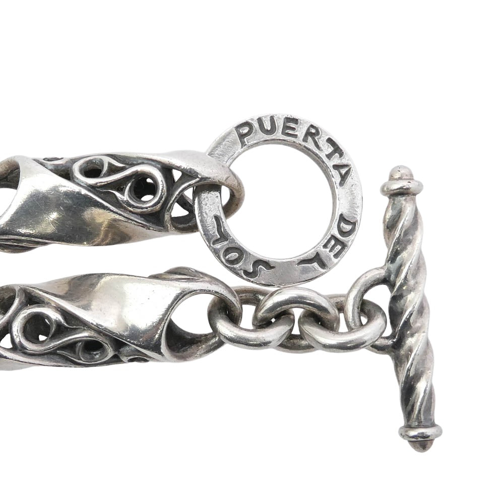 PUERTA DEL SOL プエルタデルソル シルバー950 唐草 ツイスト 7リンク Tバー ブレスレット シルバー系【中古】