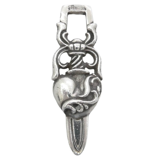 CHROME HEARTS クロムハーツ（原本無） DAGGER HEART ハート ダガー ペンダントトップ シルバー系【中古】