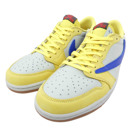 NIKE ナイキ DZ4137-700 【フェイクバスターズ鑑定済】 Travis Scott Women's Air Jordan 1 Retro Low OG Canary トラヴィススコット ウィメンズ エアジョーダン1 レトロ ロー OG カナリー ローカット スニーカー イエロー系 ブルー系 29cm【新古品】【未使用】【中古】