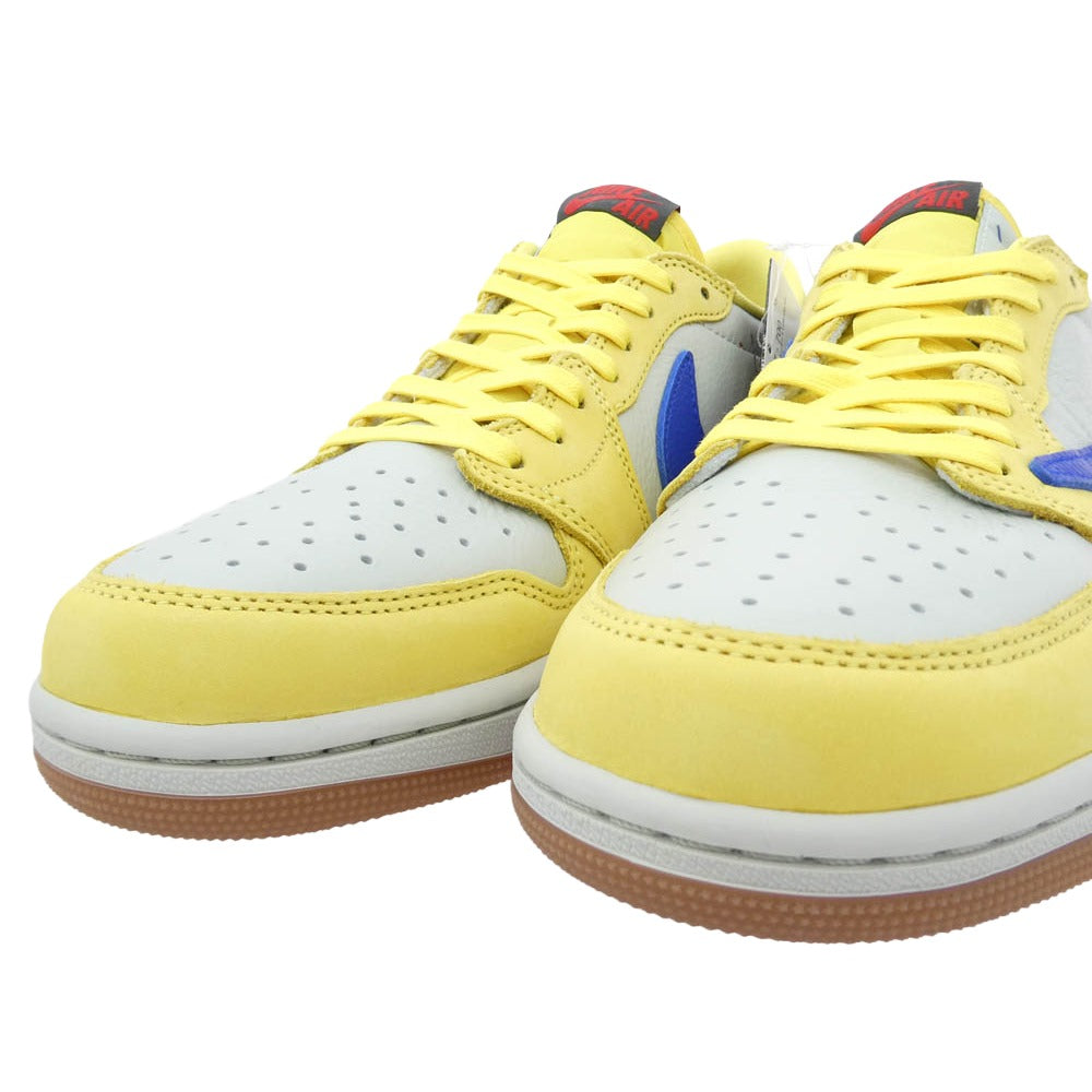 NIKE ナイキ DZ4137-700 【フェイクバスターズ鑑定済】 Travis Scott Women's Air Jordan 1 Retro Low OG Canary トラヴィススコット ウィメンズ エアジョーダン1 レトロ ロー OG カナリー ローカット スニーカー イエロー系 ブルー系 29cm【新古品】【未使用】【中古】