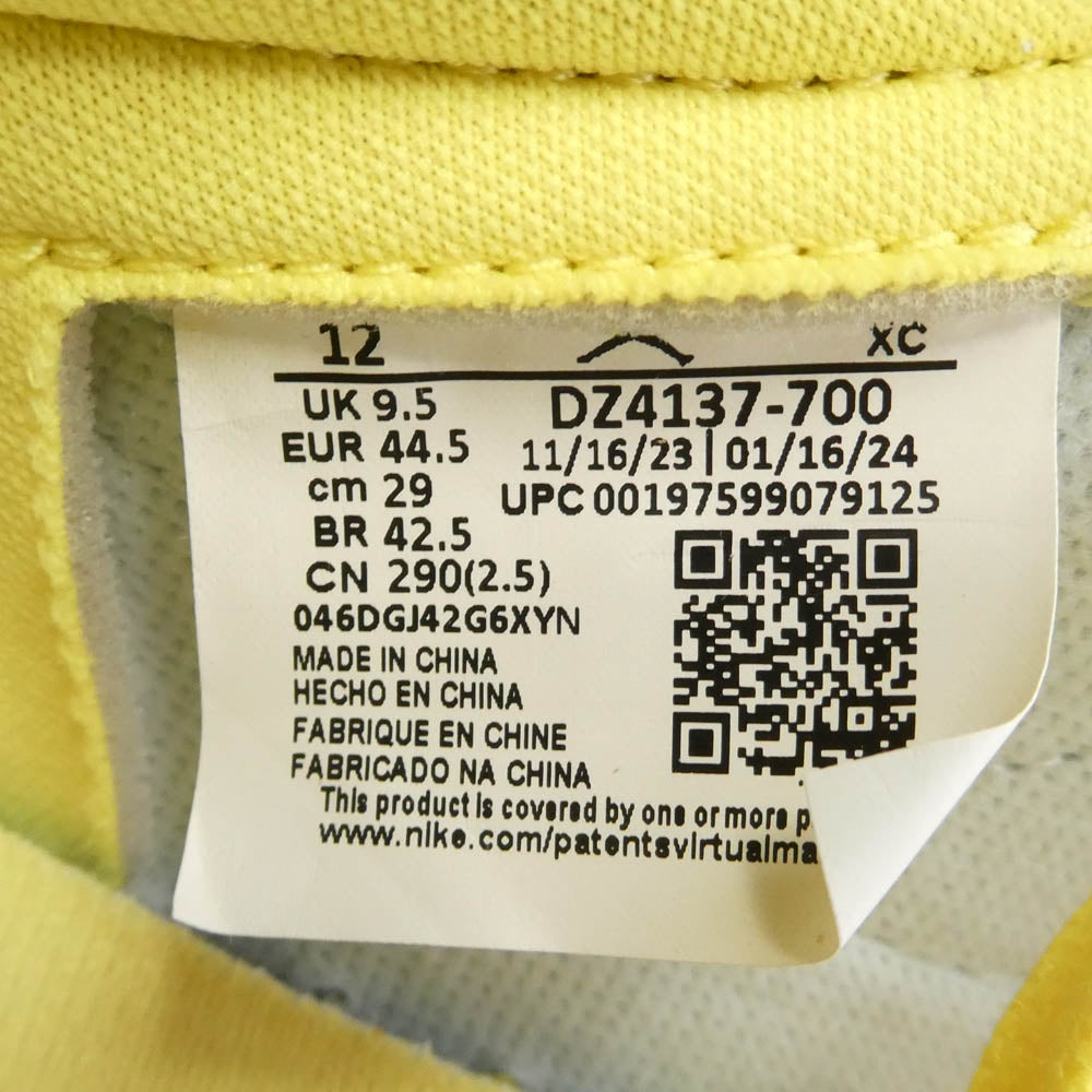 NIKE ナイキ DZ4137-700 【フェイクバスターズ鑑定済】 Travis Scott Women's Air Jordan 1 Retro Low OG Canary トラヴィススコット ウィメンズ エアジョーダン1 レトロ ロー OG カナリー ローカット スニーカー イエロー系 ブルー系 29cm【新古品】【未使用】【中古】