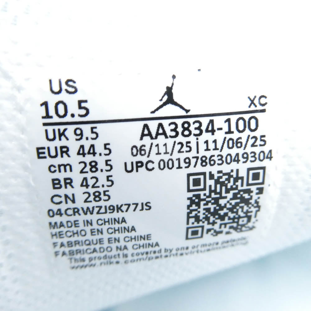 NIKE ナイキ AA3834-100 【フェイクバスターズ鑑定済】Virgil Abloh Archive V.A.A. Air Jordan 1 Retro High OG Alaska ヴァージルアブロー エアジョーダン1 レトロ ハイ OG アラスカ ハイカット スニーカー ホワイト系 ライトブルー系 28.5cm【新古品】【未使用】【中古】