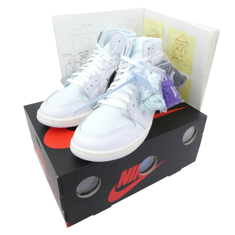 NIKE ナイキ AA3834-100 【フェイクバスターズ鑑定済】Virgil Abloh Archive V.A.A. Air Jordan 1 Retro High OG Alaska ヴァージルアブロー エアジョーダン1 レトロ ハイ OG アラスカ ハイカット スニーカー ホワイト系 ライトブルー系 28.5cm【新古品】【未使用】【中古】