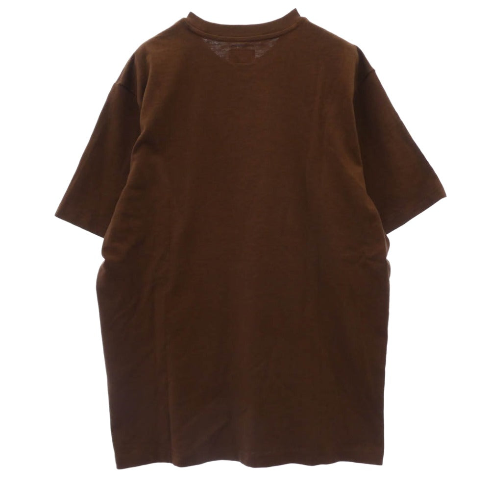 Supreme シュプリーム 22ss S/S Pocket Tee Brown ロゴ刺繍 ポケット 半袖 Tシャツ カットソー ブラウン系 M【極上美品】【中古】