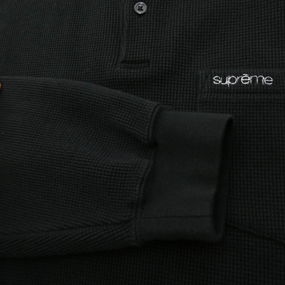 Supreme シュプリーム 23AW Thermal L/S Polo サーマル ロングスリーブ 長袖 ポロシャツ ブラック系 L【極上美品】【中古】