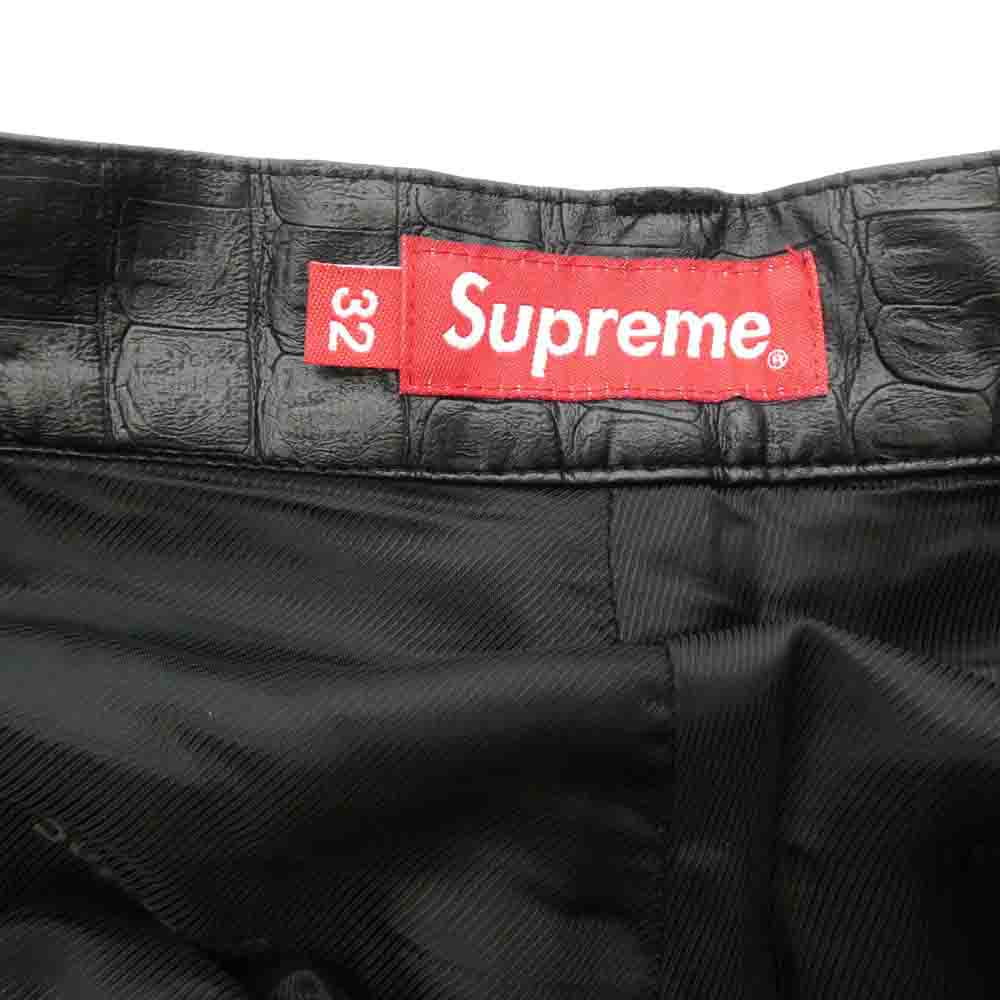 Supreme シュプリーム 22SS Faux Croc Painter Pant クロコ型押し ペインター パンツ ブラック系 32【極上美品】【中古】