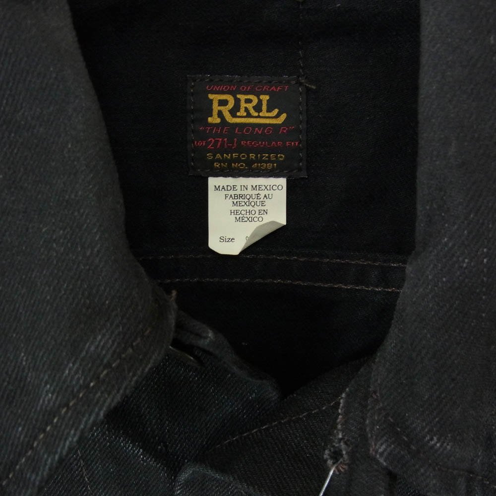 RRL ダブルアールエル Worn-In ウォーンイン ヴィンテージ加工 ブラック デニム トラッカー ジャケット ブラック系 S【中古】