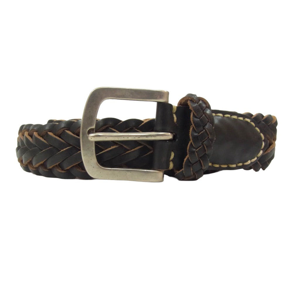 ヴィンテージワークス LEATHER MESH BELT レザー メッシュ ベルト ブラウン系【中古】