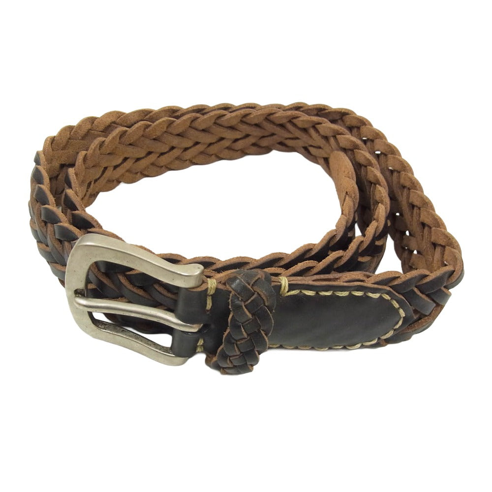 ヴィンテージワークス LEATHER MESH BELT レザー メッシュ ベルト ブラウン系【中古】
