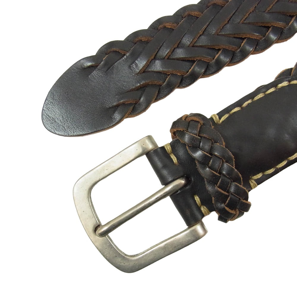 ヴィンテージワークス LEATHER MESH BELT レザー メッシュ ベルト ブラウン系【中古】