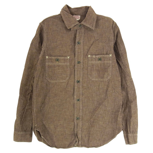 BOOTLEGGERS ブートレガーズ NEAL CASSADY ニールキャサディ シャンブレー 長袖 ワーク シャツ ブラウン系 14【中古】