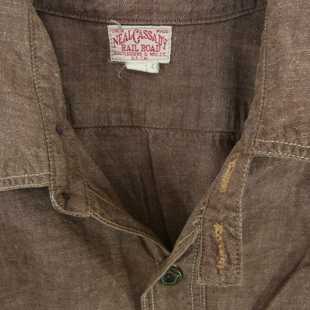 BOOTLEGGERS ブートレガーズ NEAL CASSADY ニールキャサディ シャンブレー 長袖 ワーク シャツ ブラウン系 14【中古】