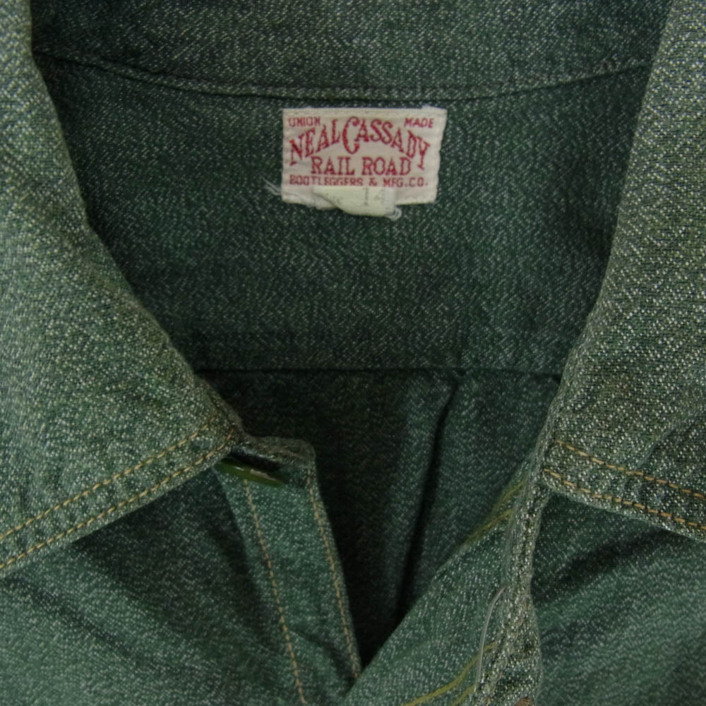 BOOTLEGGERS ブートレガーズ NEAL CASSADY ニールキャサディ 長袖 ワーク シャツ グリーン系 グリーン系 14【中古】