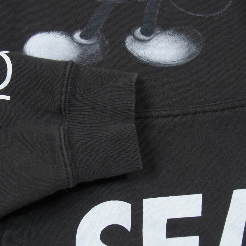 WIND AND SEA ウィンダンシー WDS-C-DSN-23-Q4-01 × Disney ディズニー MICKEY MOUSE HOODIE ディズニー100周年 ミッキーマウス プリント プルオーバーパーカー フーディー チャコール系 M【中古】